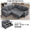 81" Convertible Corduroy Couch 5-Seat L-Shape Sofa Bed Sleeper Couch with Storage USB-C Cup Holders Memory Foam for Living Room - 4 of 4