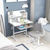 Costway Kid’s Study Desk & Chair Set with Tilt Desktop, Pen Holder & Tray, Reading Stand Blue/Gray - 2 of 4