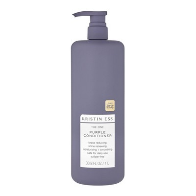 Kristin Ess One Purple Conditioner Toning for Blonde Hair, Neutralizes Brass and Sulfate Free - 33.8 fl oz