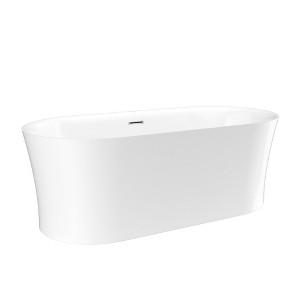 Cesicia 67 in-L x 31 in-W x 23 in-H Glossy White Freestanding Soaking Bathtub - 1 of 4