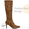 BLISSFUL STEP Classic Pointed Toe Stiletto Heel Knee High Boots for Women - 2 of 4