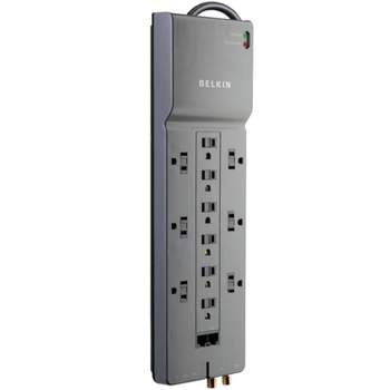 Belkin® Home/Office Surge Protector Power Strip, 12 Outlets, with Telephone/Modem Protection, RJ45 and Coaxial Protection, 10-Ft. Cord, BE112234-10