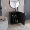 Vynxaria Wick Bar Cart with Integrated Wine Storage, Spacious Cabinet, Smooth Rollers - 2 of 4