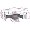 vidaXL 7 Piece Patio Sofa Set with Cushions Black Poly Rattan - Black and Cream With Table - 3 of 4