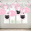 Big Dot of Happiness Purr-fect Kitty Cat - Kitten Meow Baby Shower or Birthday Party Hanging Decor - Party Decoration Swirls - Set of 40 - 3 of 4