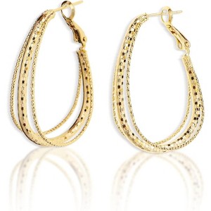 Sonateomber Large Chunky Gold Hoop Earrings for Women | Statement Huggie Jewelry - 1 of 4