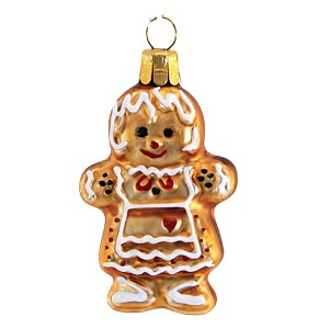 Golden Bell Collection 2.75 In Czech Gingerbread Girl Christmas Tree Ornaments - 1 of 3