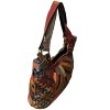 AmeriLeather Hazelle Leather Shoulder Bag – Lambskin, Multicolor Weave Panels, Dual Handles, 16" Everyday Handbag with Bonus Coin Purse - 3 of 3