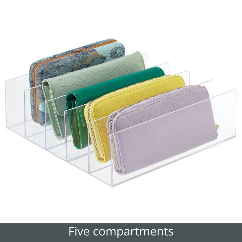 mDesign Plastic Divided Purse Storage Organizer for Closets, 5 of 10