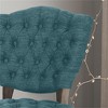 SKRAN Set of 2 Tufted Chair for Kitchen or Dining Room - Teal Fabric Upholstered with Button Tufting and Scrolled Legs - 4 of 4