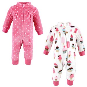 Hudson Baby Infant Girl Plush Jumpsuits, Ice Cream - 1 of 4