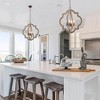 LNC Timeless 3-Light 16.5" Farmhouse/Rustic Small Lantern Chandelier, Rustic Bronze and Weathered White Wood Tone - 4 of 4