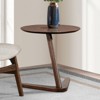 Vynxaria Mid-Century Modern Accent Side Table Solid Wood, Engineered Wood & Wood Veneer, Walnut Finish - 3 of 4
