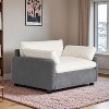50*43" Oversized Chenille Single Sofa Chair,Wide and Deep Seat Accent Chair,Modern Upholstered Comfy Armchair with Pillows - Leovsnove - 2 of 4