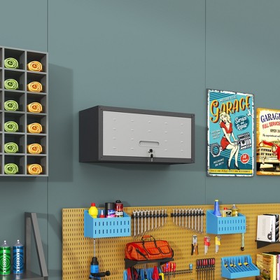 29.53"Heavy Duty Metal Wall Mounted Tool Storage Cabinet Steel Metal Garage Storage Cabinet for Garage Workshop Gray