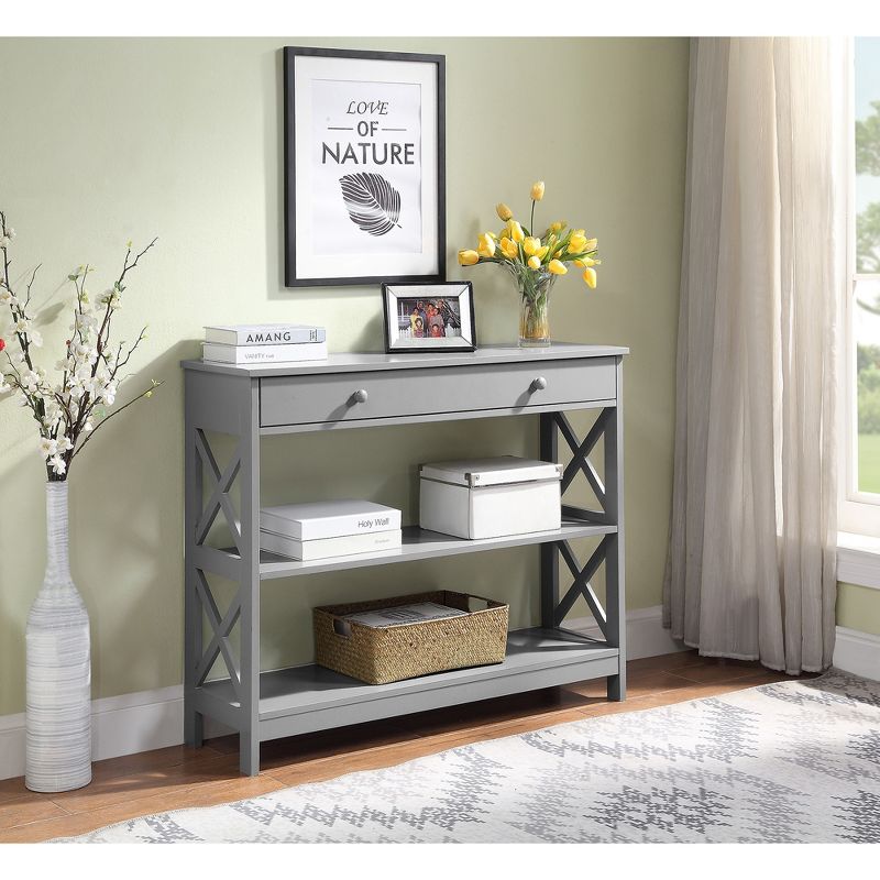 Breighton Home Xavier Console Table with Open Shelves and Drawer, 6 of 14