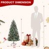 Snow Flocked Artificial Christmas Tree with Red Berries – 850 Tips – Premium PE & PVC Material – Full & Realistic Holiday Decor for Home - 2 of 4