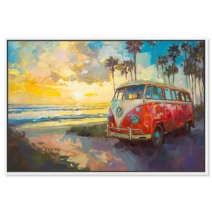 Art Remedy Memories at the Beach Colorful Coastal Wall Art Framed - 1 of 4