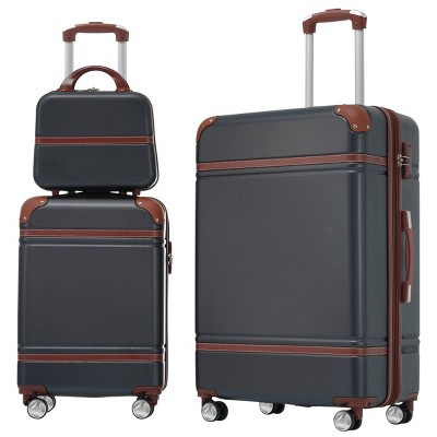 Hardshell Luggage Sets 3 Pieces,Lightweight Spinner Suitcase With Tsa Lock,Expandable Luggage Sets 20"+28" Luggages And Cosmetic Case-Cuddlewood
