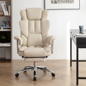 Office Chair,High Back Executive Office Chair With Footrest,Ergonomic Reclining Chair,Large Leather Office Chair For Home Office-Cuddlewood - 1 of 4