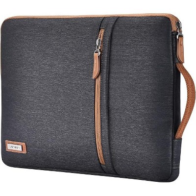 Hachikiko 14 Inch Laptop Sleeve, Water-Resistant Shockproof Laptop Case with Handle & 2 Pockets,Black