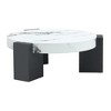 Syemin Modern End Table with Complex Texture Patterns for Living Room and Patio, Black, 24"*24"*17.3" - 4 of 4