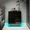 LED Nightstands Bedside Table, Night Stand With 3 Storage Drawers, LED Lights, Modern Bedside Table, Stylish Bedside End Side Table Furniture - 3 of 4