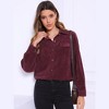 INSPIRE CHIC Women's Button Down Long Sleeve Pointed Collar Corduroy Shirts - 4 of 4
