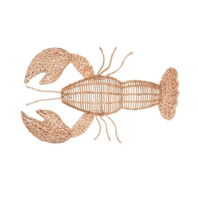 Beachcombers 16.75" x 30" Woven Seagrass Lobster Wall Hanging – Coastal, Nautical Decor
