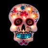 15" Lighted Sugar Skull Halloween Window Silhouette Decoration - image 2 of 4