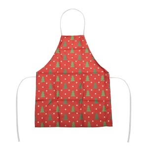 Unique Bargains Christmas Aprons Linen Red Green 21.65"x26.77" 1 Pcs - 1 of 4