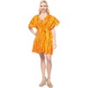 HAPPY BAY Women's Breachwear Bathing Suit Wraps Summer Loose Swimsuit Cover Ups Mini Caftan X-Large-XX-Large Orange Abstract - 4 of 4