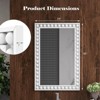 Costway 24" x 36" Rustic Decorative Wall Mirror with Solid Wood Frame Beads for Living Room Brown/White - 3 of 4