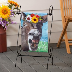 Evergreen Donkey Friend Garden Burlap Flag 12.5 x 18 Inches Indoor Outdoor Decor - 1 of 4
