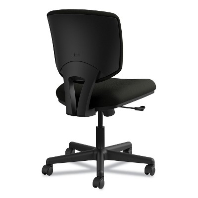 Black Leather Adjustable Task Office Chair with Swivel