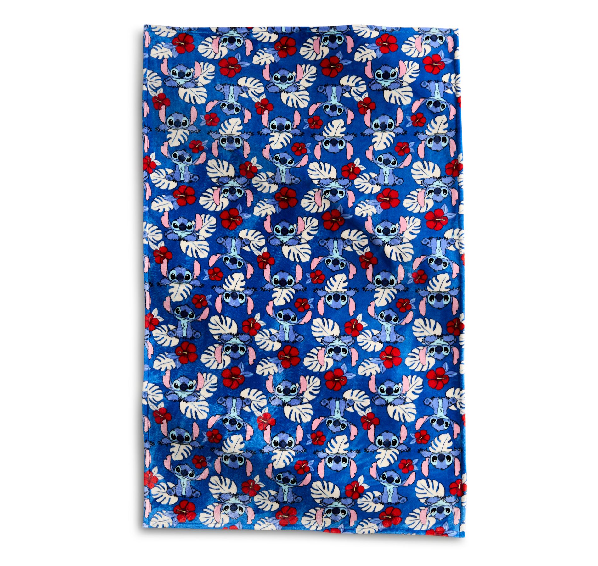 Vera Bradley Women's Disney Lilo and Stitch Fleece Essential Throw Blanket Stitch Monstera Blue