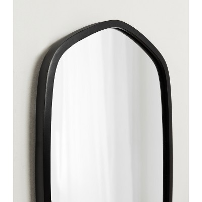 McLean Black Metal Framed Oblong Hexagon Wall Mirror 20x36