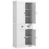 HOMCOM 72" Farmhouse Kitchen Pantry Cabinet, Freestanding Tall Storage Cabinet with Doors, Adjustable Shelves and Drawer, Distressed White - 4 of 4