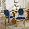PAGED Set of 2 Antique French Style Dining Chairs,Armless Chairs with Nailhead Trim and Wood Legs for Kitchen,Living Room - 2 of 4