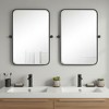 HomeRoots Set of Two 32" Black Metal Framed Accent Mirrors - 2 of 4