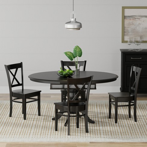 Glenwillow Home Oval Butterfly Leaf Dining Table + Cross Back Dining Chairs Dining Set - image 1 of 4