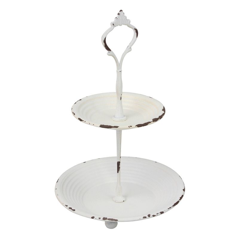 2-Tier Tray Rustic White - Stonebriar Collection, 3 of 7
