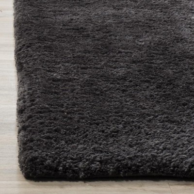 Charcoal Handwoven Faux Fur Shag Area Rug 4' x 6'