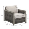 Cesicia 29'' x 32.9'' x29.3'' in Gray Modern Aluminum Armchair, Single Sofa with Woven Rattan Seat &Cushion For Garden, Poolside, Balcony - 3 of 4