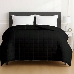 King Size Weighted Blanket 20lbs, Soft, Thick, Black, Fits Standard California King Beds - 1 of 4