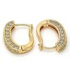 RMZ GOLD NYC Double Sided Gold Tone Huggie Hoop Earrings – Micro Pavé Crystals, Elegant Polished Finish - 2 of 2