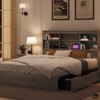Jojoka Full/Queen Size Bed Frame with Bookcase Headboard, 4 Storage Drawers, Charging Station, Metal Support, No Box Spring Needed, Noise-Free - 3 of 4