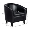 GustoWave Faux Leather Barrel Accent Chairs with Soft Seat, Upholstered Club Armchairs for Living Room Bedroom - 2 of 2