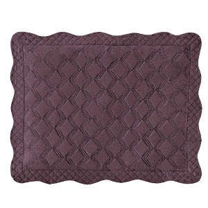 Collections Etc Harper Diamond Pattern Bordered Scalloped Edge Pillow Sham - 1 of 3