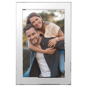 REGALWOVEN Home Room Modern Brushed Aluminum Real Glass Photo Frame 1 Pc - 1 of 4
